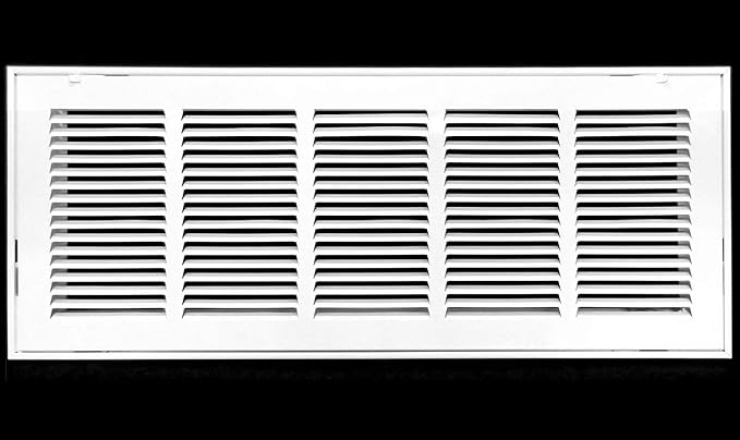 HVAC Premium 28 x 8 Duct Opening Steel Return Air Filter Grille, for 1-inch Filter, Removable Door, Flat Stamped HVAC Vent Cover Grille, Outer Dimensions 30.5 x 10.5