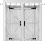 Farmhouse Wood Grain Living Room Curtains 84 Inch Length, Window Curtains Tab Top, Vintage Country Barn Gate Grey Light Filtering Window Treatments Drapes 42"x84" 2 Panel