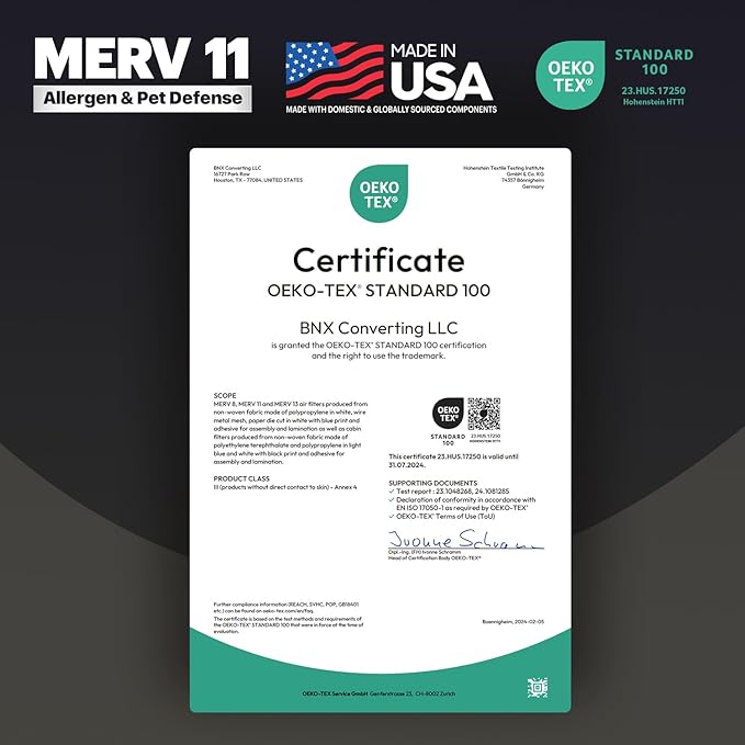 BNX TruFilter 10x30x1 Air Filter MERV 11 (4-Pack) - MADE IN USA - Allergen Defense Electrostatic Pleated Air Conditioner HVAC AC Furnace Filters for Allergies, Dust, Pet, Smoke, Allergy MPR 1200 FPR 7