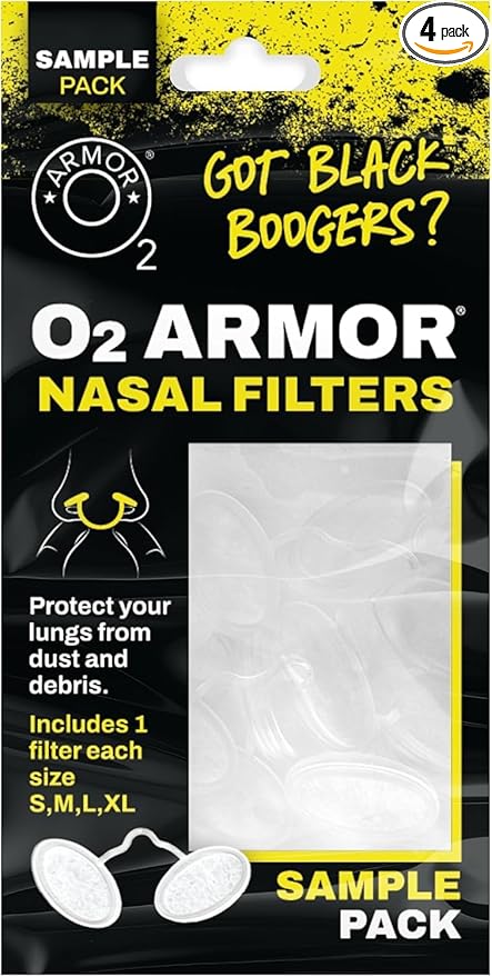 O2 Armor Nose Filters for Welders & Allergies - Nose Filter for Dust - Nasal Filters for Welding - Nose Dust Mask for Construction (Sample 4 Pack)