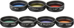 Andoer Telescopic Eyepiece Filter Kit, 1.25 Inch Telescopic Moon Filter Sky Light Filter CPL Filter, 5 Colour Filter Set (Red, Orange, Yellow, Green, Blue) for Moon Watching