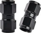 EVIL ENERGY 12AN Female to 12AN Female Straight Swivel Coupler Union Fitting Adapter Aluminum Black 2PCS