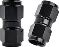 EVIL ENERGY 8AN Female to 8AN Female Straight Swivel Coupler Union Fitting Adapter Aluminum Black 2PCS