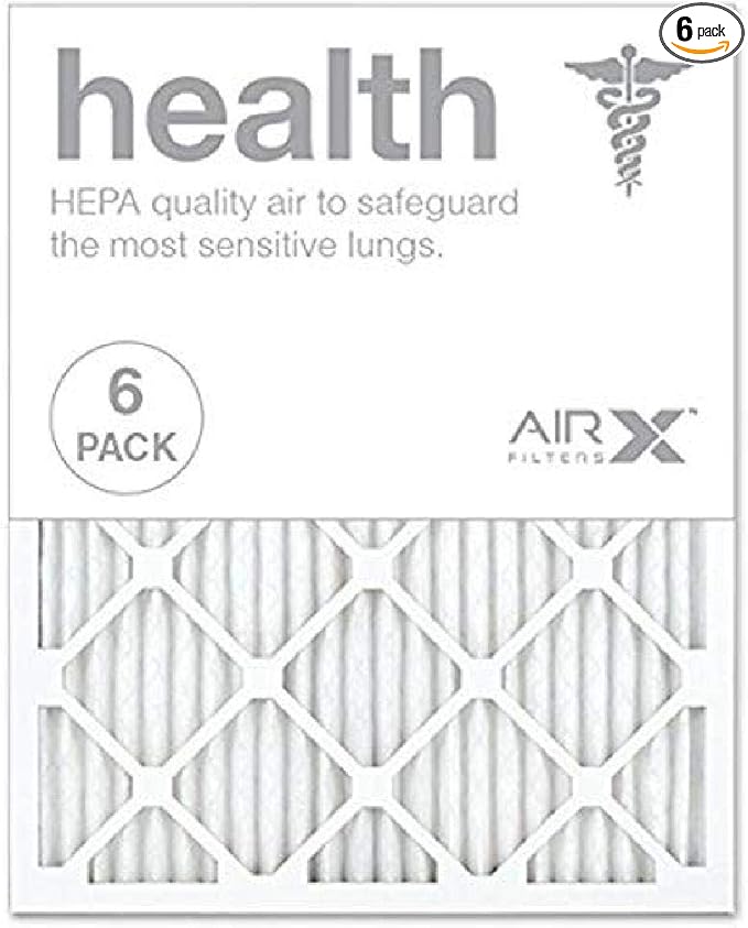 AIRX WICKED CLEAN AIR. HEALTH 20x25x1 MERV 13 Pleated Air Filter - Made in the USA - Box of 6