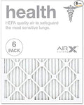 AIRX WICKED CLEAN AIR. HEALTH 20x25x1 MERV 13 Pleated Air Filter - Made in the USA - Box of 6