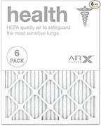 AIRX WICKED CLEAN AIR. HEALTH 20x25x1 MERV 13 Pleated Air Filter - Made in the USA - Box of 6