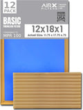 12x18x1 Air Filter Comparable to MPR 100 Basic Economy Furnace Filters, 12 Pack of Non Pleated Fiberglass Filter For Dust - Low Airflow Restriction! From AIRX FILTERS WICKED CLEAN AIR.