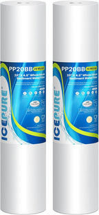 ICEPURE 20 Micron 20" x 4.5" Whole House Sediment Home Water Filter Replacement Cartridge, Compatible with SP-DD-5005-20BB, FPMB5-20, AP810-2, 155358-43, SDC-45-2005, 2PP20BB1M, P5-20, FP25B, 2 Pack