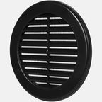 Vent Systems 4" Inch (Opening Dimensions) - Pack of 2 - Black Soffit Vent Cover - Plastic Round Air Vent Grille - Built-in Mesh Screen - HVAC Register Louver for Bathroom, Home, Kitchen