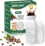 CAPMESSO Disposable Coffee Paper Filters, 200 Count Keurg Cup Coffee Filters Compatible with Keurg Brewers Reusable Single Serve 1.0 and 2.0 Coffee Maker (200 Count, White)