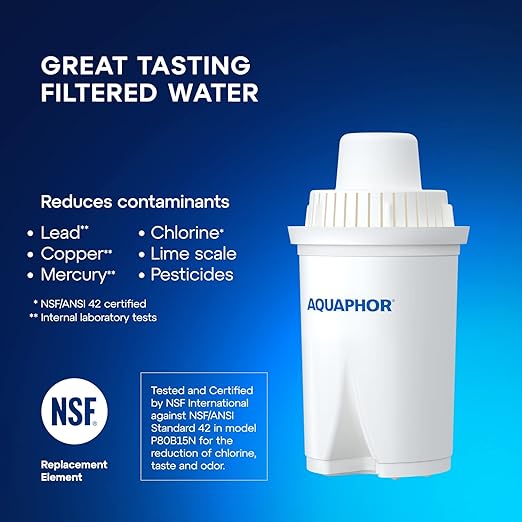 AQUAPHOR Water Filter Pitcher Ideal 7 Cup with 3 x B15 Filters - White