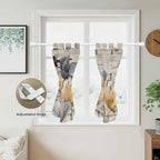 Spring Tulips Flower Bedroom Curtains 63 Inch Length, Window Curtains Tab Top, Vintage Floral Barn Doors Rustic Beige Light Filtering Window Treatments Drapes 42"x63" 2 Panel