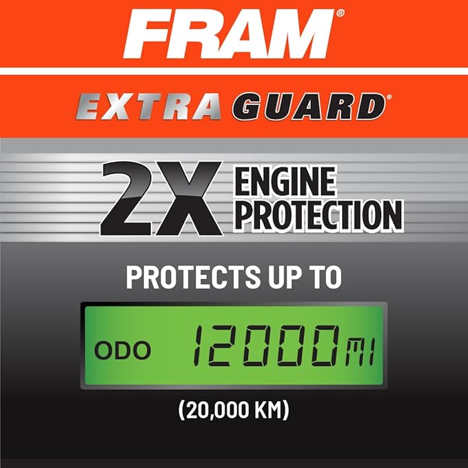 FRAM Extra Guard Rectangular Panel Engine Air Filter Replacement, Easy Install w/Advanced Engine Protection and Optimal Performance, CA12088