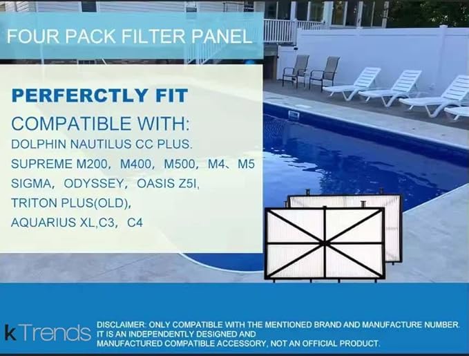 12 Pack Ultra Fine Cartridge Filter Replacement for Dolphin Nautilus CC Plus, M200 / M400 / M500 Robotic Pool Cleaner Parts, Replaces Part # 9991432-R4, K Trends