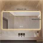 Bathroom Mirror with LED Lights，Smart Illuminated LED Bathroom Mirror，Energy-Saving LED Smart Mirrors，LED Mirror for Bathroom，with Demister Pad and Smart Touch Switch(H60*W80cm/H23.6*W31.5IN)
