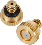 KUWAN 0.016" Orifice (0.4mm) Thread UNC 10/24 Brass Misting Nozzles Low Pressure Atomizing Misting Sprayer Water Hose Nozzle for Greenhouse, Landscaping, Outdoor Cooling Mister System (30PCS)