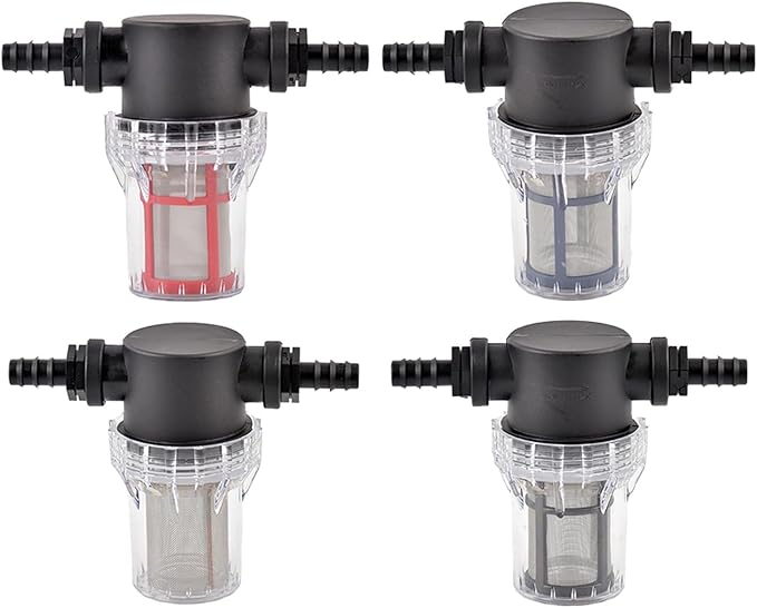 Garden Home 40-200 Mesh Large Flow Visible Filter Connector to Barb 16mm 20mm 25mm Hose Pre-Filter Garden Irrigation Agriculture Tool 1 Pcs Filter (Color : A, Size : 100Mesh)