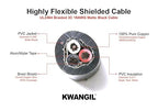 3C 18AWG AMSB Shielded Cable Wire (UL2464) - Highly Flexible Str TC, PVC Ins, OS+TC BRD, PVC JKT for CNC Machine, Stepper Motor, VFD Spindle (Matte Black 50FT)