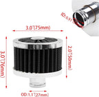MUGE RACING 23mm Car Air Filter Universal Cold Air Intake Filter High Flow Vent Valve Cover Breather Filter (Black)