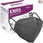 Miuphro KN95 Face Mask, 5-Layer Design Cup Dust Safety KN95 Masks 25 Pack, Gray