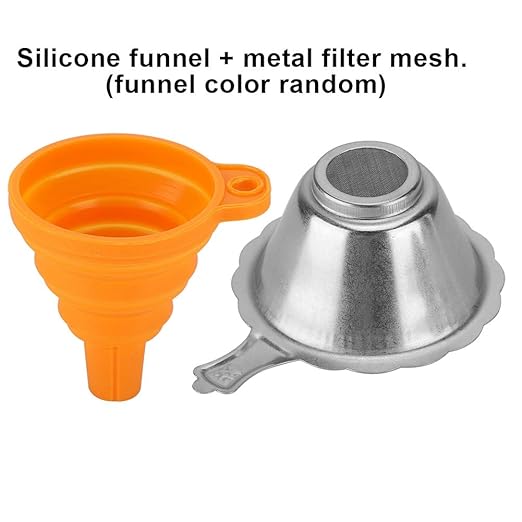 Jeanoko 3D Printer Silicone Funnel Metal Filter Mesh Light Curing Filter for Resin Bottle Cleaning Foldable for DIY Enthusiasts