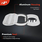 A-Premium Universal Air Cleaner Filter Assembly - Compatible with 15" x 2", Oval Chrome Polished Half Finned Air Cleaner