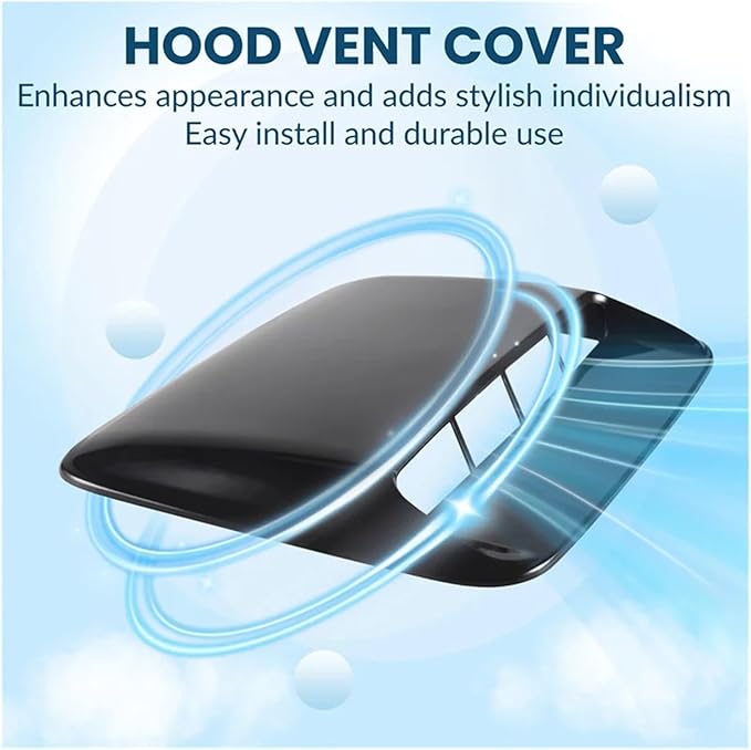 Car Universal Hood Vent Air Outlet Cover Compatible For Infiniti And Mazda Compatible For Tesla Hood Scoop Air Flow Intake Vent Cover