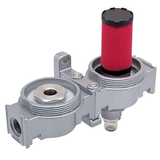Rockwood 3/8 in. Npt 2 Stage Air Drying System Particulate Air Filter Coalescing Filter Air Pressure Regulator Combo - Metal Bowl Auto Drain Bracket Gauge