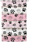 Sheer Curtains 96 Inches Long, Pink Beige Paw Print Semi Sheer Curtains Light Filtering Window Treatment, Vintage Farmhouse Country Wooden Grain Privacy Voile Drapes for Living Room Bedroom 52x96 Inch