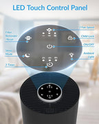 2 Pack Air Purifiers for Home Bedroom, ADTARK Air Cleaner with H14 True HEPA 3-in-1 Filter, Sleep Mode & Aroma Function, 3 Light Modes, Room Air Purifier with 3 Timer for Office, Dorm, Hotel (Black)