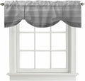 Grey Ombre Wooden Tie Up Valance Curtains for Windows, Kitchen Curtains Window Shades, Farmhouse Retro Gray Wood Gradient Light Filtering Roman Curtain Valances for Bedroom/Bathroom/Cafe 42"x18"
