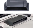 Black Air Intake Caps Dust Rain Cover Compatible For Jeep Compatible For Wrangler JK 2007-2017 ABS Hood Scoop Vent Cover 1 PCS