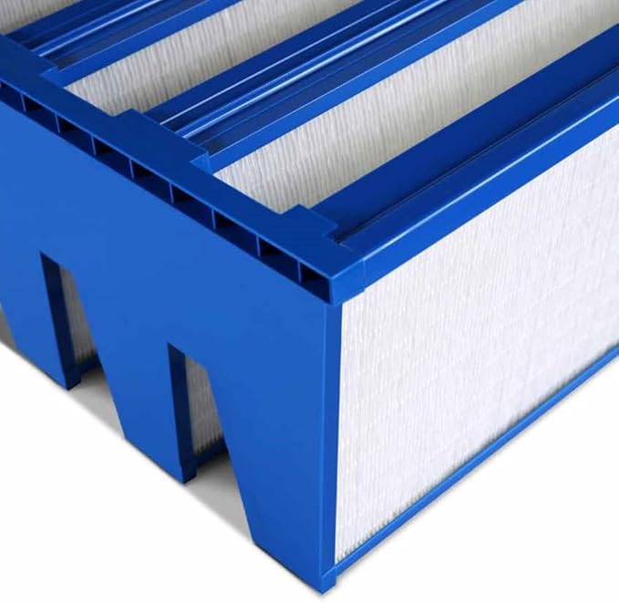 Mini Pleat Rigid Microglass V-Bank Air Filter 24x24x12 (4V) – MERV 14 ASHRAE 52.2 High-Efficiency HVAC Filter for Commercial, Industrial, Hopsitals & Cleanroom Use