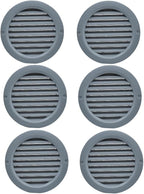 VENTS-US - 4" Round Plastic Vent Cover in Slate Grey with Built-in Insect Screen and Flange for Air Supply or Exhaust Air Applications - Compatible with a 4 Inch Diameter Duct (6-Pack)