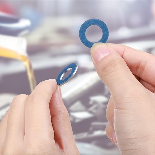 Mudder 30 Pieces Aluminum Engine Transmission Fluid Oil Crush Washers Drain Plug Gaskets, Compatible with Toyota, Scion Part 90430-12031