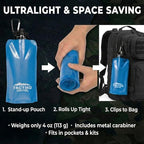 2-Pack Tactiko Survival 20oz/600ml Filtered Water Bottle Kit - Purify 265 Gal. Water from Rivers, Lakes & Streams - SGS Certified - UF Membrane, Activated Carbon - Camping, Emergency (Blk/Blue)