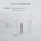 100kDa Ultra Centrifugal Filter Unit, 0.5mL, Regenerated Cellulose RC Membrane, Snap Caps (24/PK)