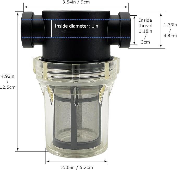 Female NPT in-Line Strainer with 100 mesh Stainless Steel Filter Screen (1" 100 Mesh)