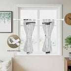 Farmhouse Wood Grain Bedroom Curtains 63 Inch Length, Window Curtains Tab Top, Vintage Country Barn Gate Grey Light Filtering Window Treatments Drapes 42"x63" 2 Panel