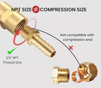 TANYA HARDWARE 3/8" Barb to 1/4" NPT Male Thread Air Hose Repair Kit - 4 Piece Brass Barbed Fittings