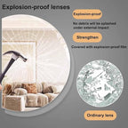 Semicircle Vanity Mirror with LED Lights, Dimmable LED Illuminated Bathroom Mirror with Touch Switch, Frameless 43"x28" Backlit Wall Mirror with Demister Pad, for Bathroom, Bedroom, Entryway