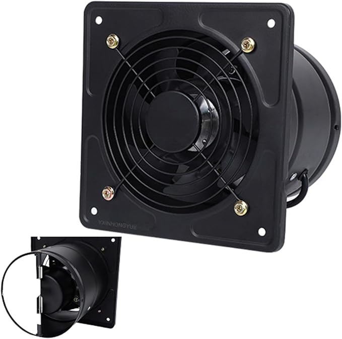 10 inch, High Speed Explosion-Proof Garage Ventilation Fan 6-10 Inch 220V Low Noise Metal Bathroom Exhaust Smoke Fan for Home Use, Greenhouse Easy to Store