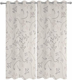 Abstract Airline Route Waterproof Outdoor Curtains for Patio, Windproof Weatherproof Curtains with Weighted Hem, Vintage Aircraft Arrows Light Filtering Privacy Drapes for Porch 54"x 108" 2 Panels