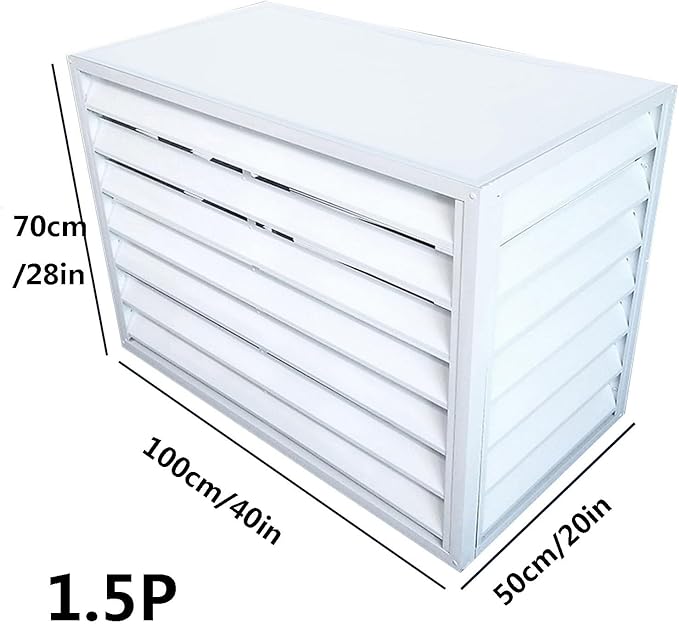 Aluminum Outdoor Condenser Protective Cover, freestanding Enclosure to Cover Garbage Or Ac Units, beautiful and durable appearance, suitable for gardens, balconies, walls, courtyards ( Color : FOUR-WH