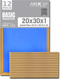 20x30x1 Air Filter Comparable to MPR 100 Basic Economy Furnace Filters, 12 Pack of Non Pleated Fiberglass Filter For Dust - Low Airflow Restriction! From AIRX FILTERS WICKED CLEAN AIR.