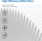 2 Pack MK01 MK06 True HEPA Replacement Filter Compatible with AROEVE MK01 MK06 and Kloudi DH-JH01 Air Purifier, Pet Dander Version