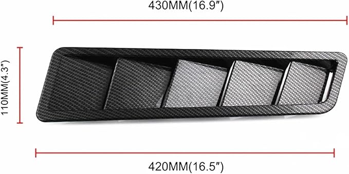 2Pcs Car Hood Vent Trim Louver Air Flow Intake Universal Compatible For Ford Compatible For Honda SUV Offroads(Carbon look)