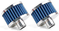MUGE RACING 23mm Car Air Filter Universal Cold Air Intake Filter High Flow Vent Valve Cover Breather Filter (Blue- 2 Pcs)