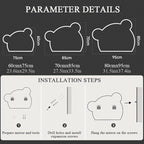LTSRLL LED Vanity Mirror Cute Bear Decorative Mirror for Bathroom & Dressing Tabler Backlight Wall Mirror with 3 Color Dimmable Light Demister Pad Human Body Sensor Switch(Cut Right,80cmx95cm)