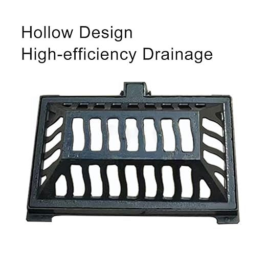 Manhole Cover and Frame Ductile Iron, Heavy Duty Drain Grate, One-Piece Design, Reinforced Drainage Covers for Yard, Garden, Construction Sites(60 * 40 * 15 cm/24 * 16 * 6 in)